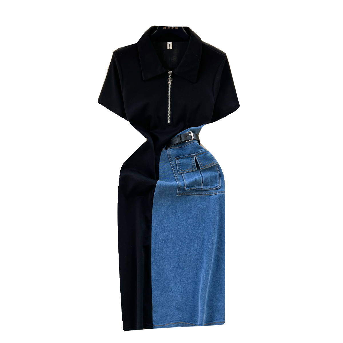 Retro Color-Block Patchwork Slim-Fit Dress For Women