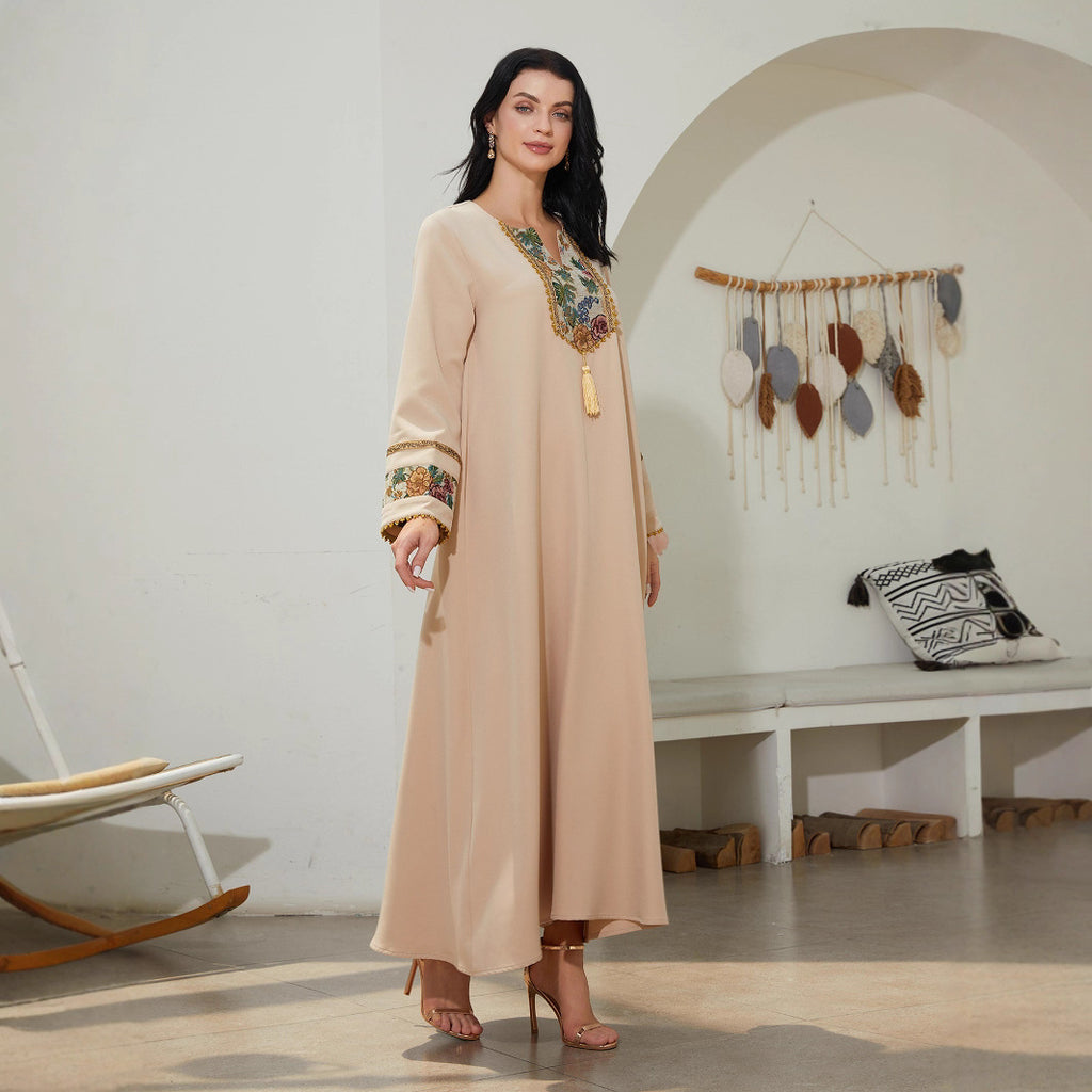 Patchwork Ethnic Style Abaiya Women's Dress