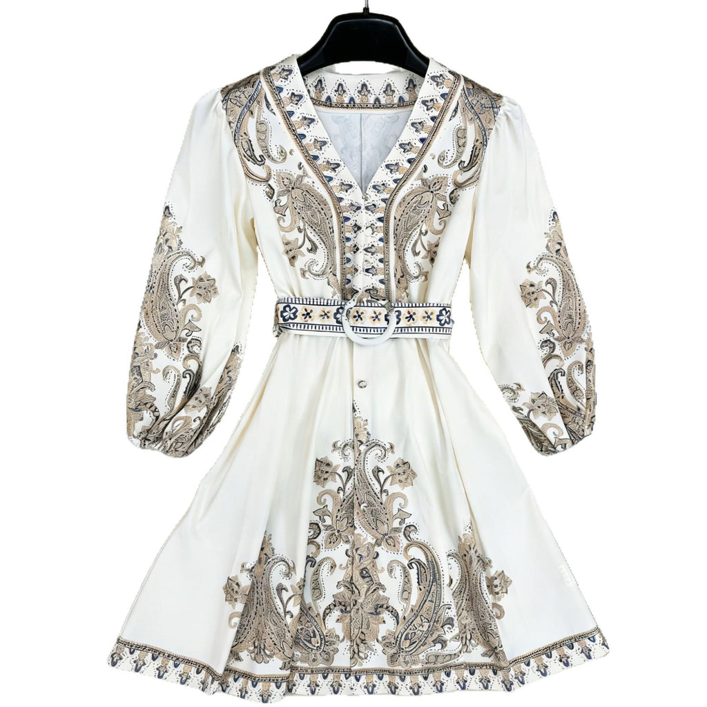 Womens Holiday-Style Casual Printed Dress