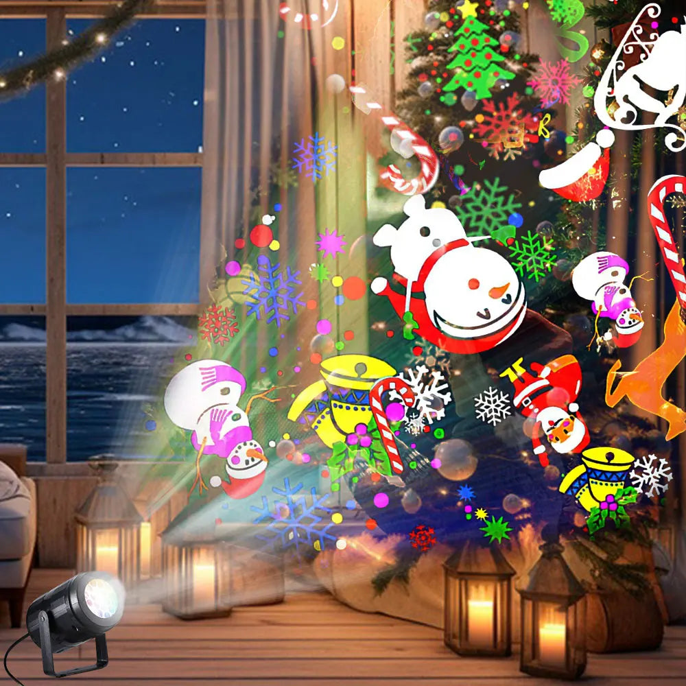 16-Pattern Christmas Projector Light – Indoor & Outdoor Holiday Decoration