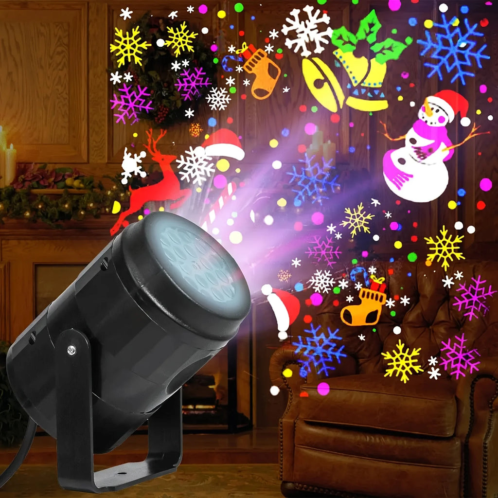16-Pattern Christmas Projector Light – Indoor & Outdoor Holiday Decoration