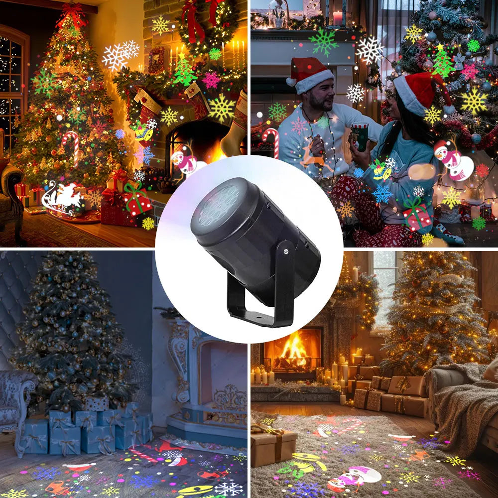 16-Pattern Christmas Projector Light – Indoor & Outdoor Holiday Decoration